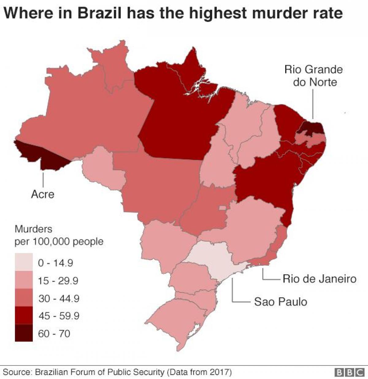 خريطة البرازيل الجريمة