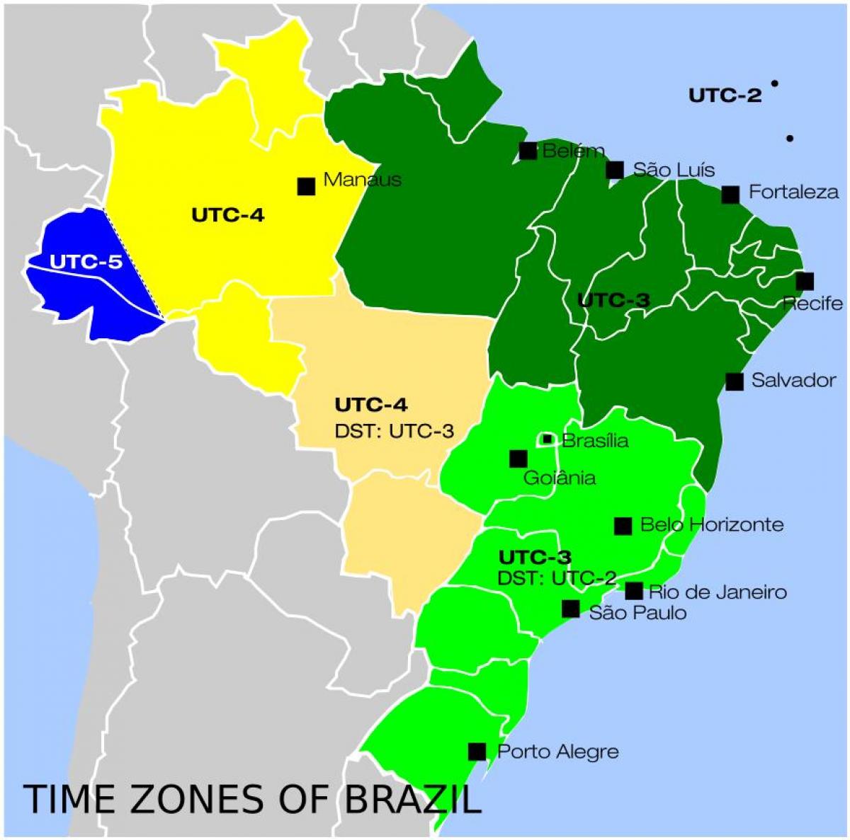 خريطة البرازيل المناطق الزمنية