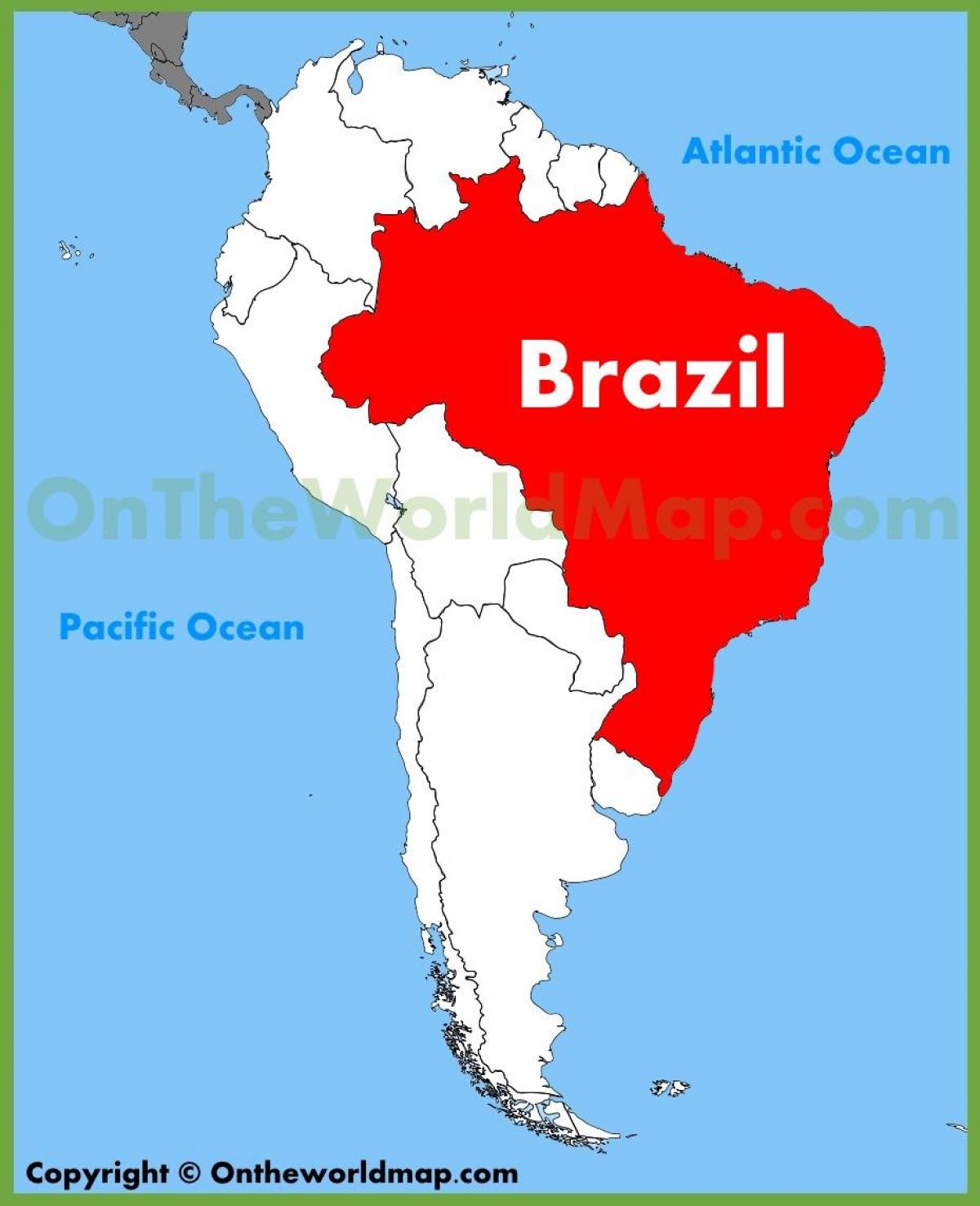 خريطة البرازيل في أمريكا الجنوبية