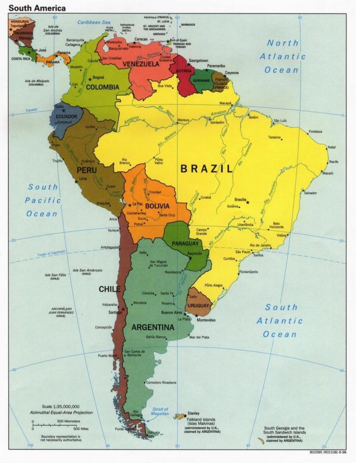 خريطة البرازيل البلدان المحيطة
