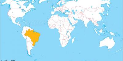 موقع البرازيل على خريطة العالم ، 